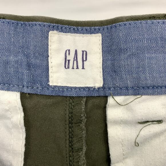 GAP Slim Leg Casual Chino Pants Mens Size 31" X 32" Military Green *FLAW - Picture 5 of 8